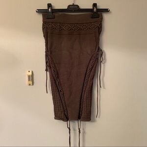 Ronny Kobo Collection Lace Up Pencil Skirt